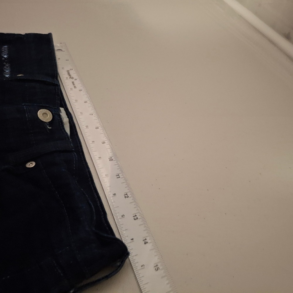 Levi's 505 Straight Leg Jeans Dark Wash Embellished Pockets Women's‎ 8S - Picture 10 of 11